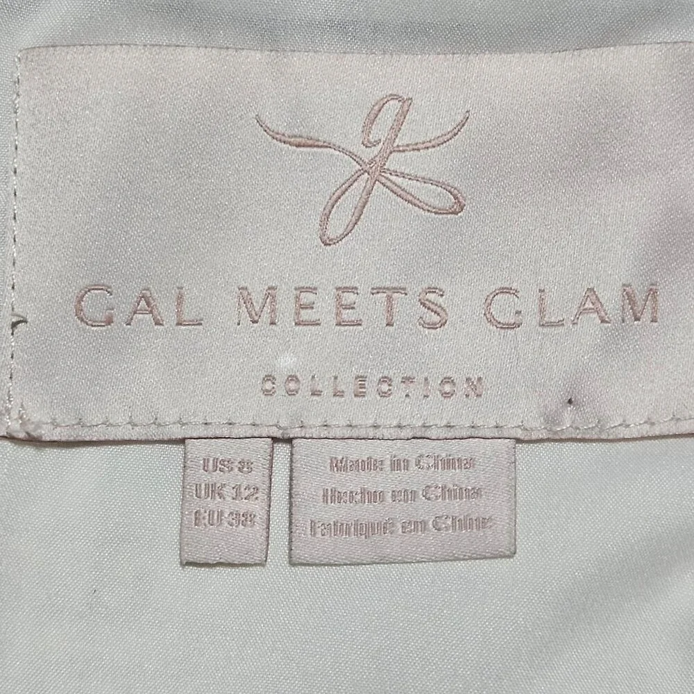 Gal Meets Glam Women Tweed A-Line Dress Ivory 8 Quiet Luxury Easter Cottagecore - Picture 3 of 16
